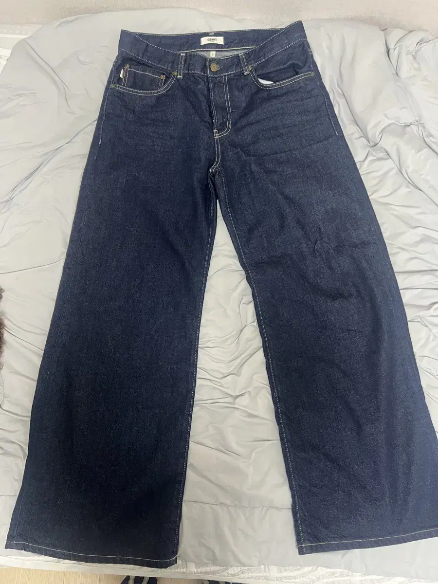 GLOWNY | 글로니 Glowny 901 Low Riize Wide Leg Jin Deep Blue